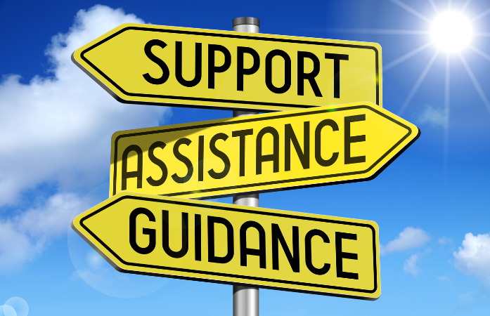 support, assistance, guidance signs